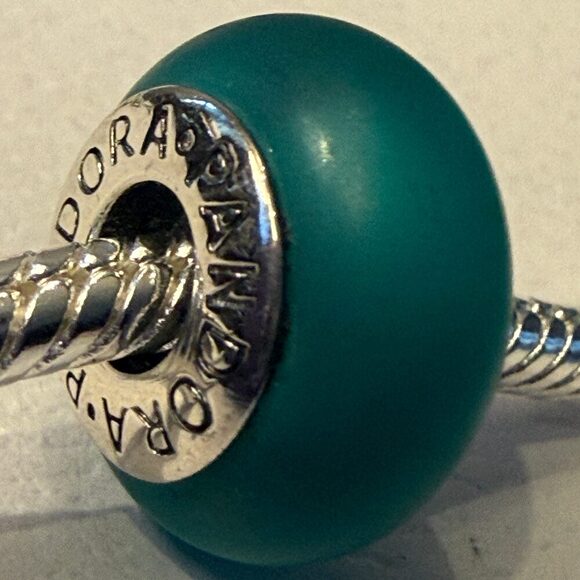 PANDORA Jewelry - Authentic Pandora Green Matte Murano Glass Charm